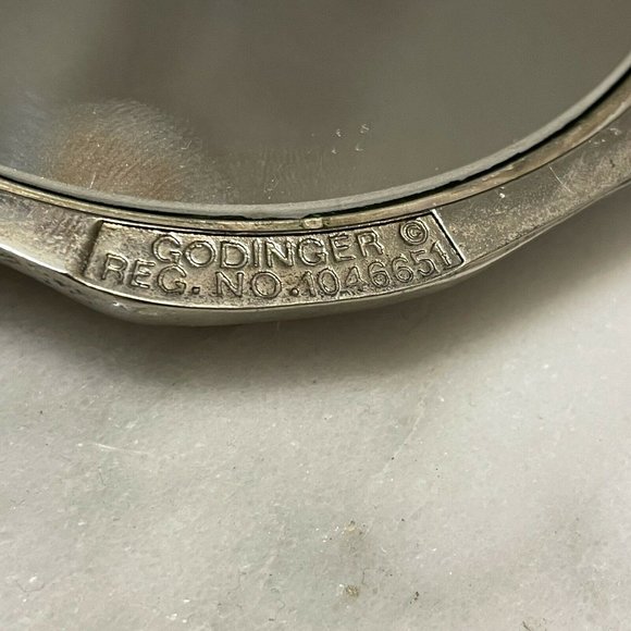 Vtg 50 Godinger Silver Glass Vanity Powder Puff - Picture 6 of 11